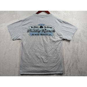Y2K 2006 Moonlite Bunny Ranch USA "Great Service" Gray Pocket M/L Shirt *